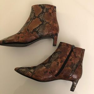 Aquatalia Faux Snake Booties